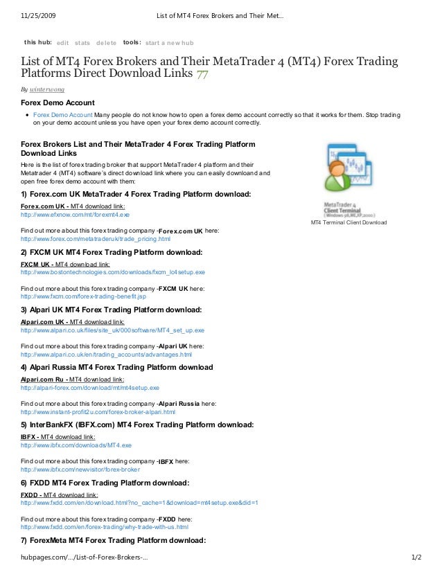 List Of Mt4 Forex Download - 